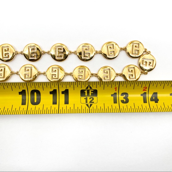 GIVENCHY Vintage Gold Tone Logo Link Necklace - Picture 9 of 10